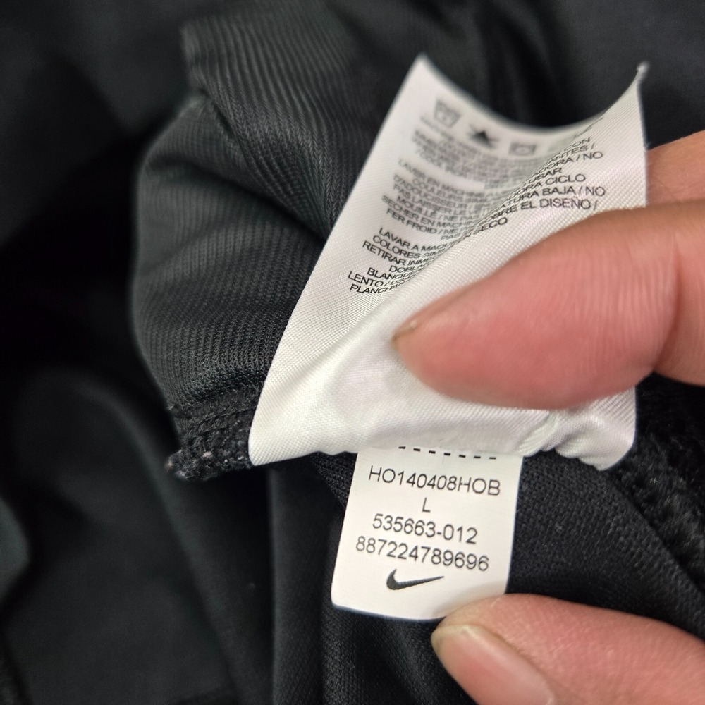 Nike Women Jacket Large Black Track Logo Swoosh Embroidered Pockets‎ Full Zip - Picture 12 of 12